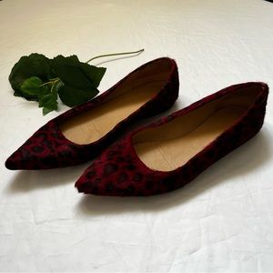 Ugg Collection Red leopard print calf hair ballet flats Linda